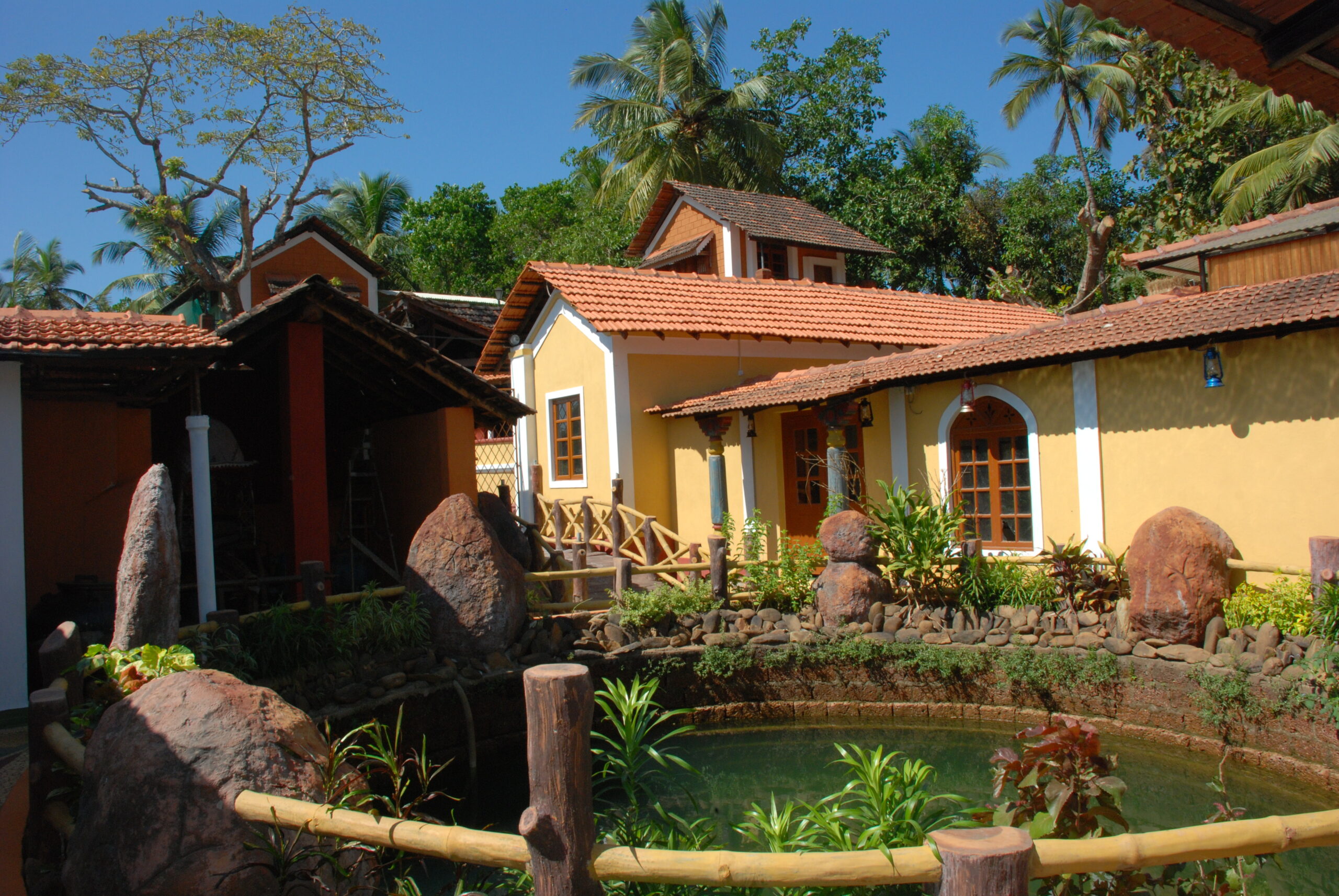 the irrigation well for the farm incorporated within the museum structure